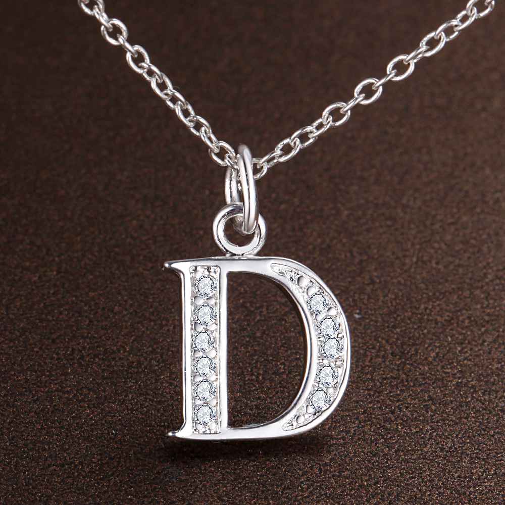 26 letters 925 sterling silver Necklace Pendant Shining 5A Zircon for Women Fashion Wedding Engagement Jewelry GiftsGood product