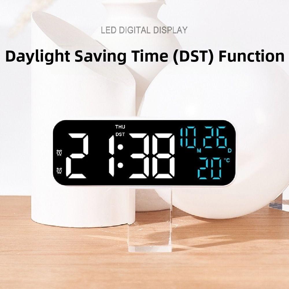 Brightness Adjustment Large Digital Clock Voice Control Dual Control Table Clock  for Living Room
