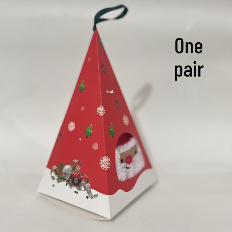 

Festive Cotton Mid-Calf Women s Socks – Boxed Big Red Cartoon Christmas Design One Size