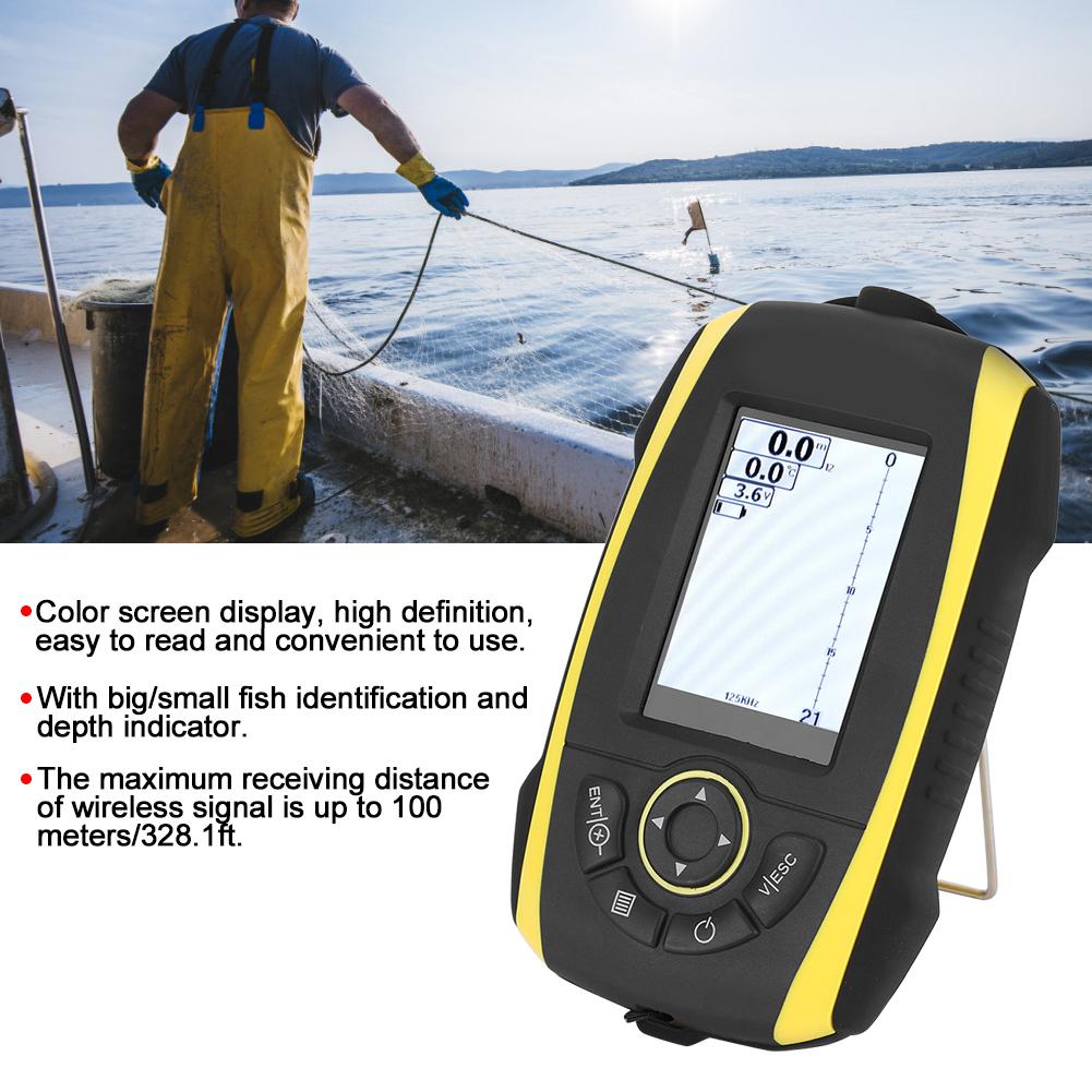 FF288W Wireless Fish Sonar Finder Color Screen Portable Sounder Detector Alarm for Phiradar