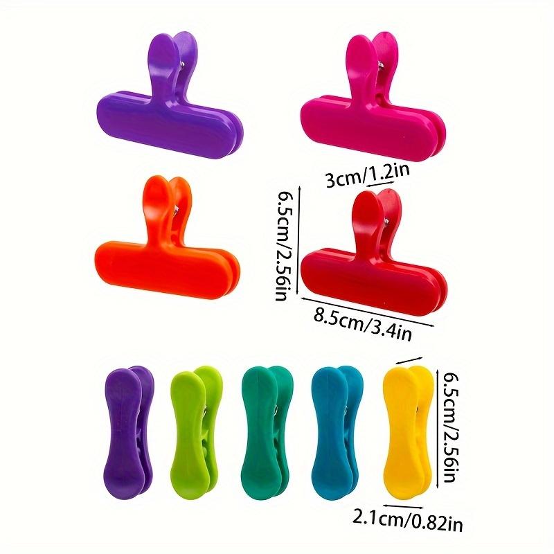 11pcs Reusable Snack Bag Clips  Colorful Snack Bag Clips |3Large clips&8 small clips|Portable Multifunctional Food Sealing Clips