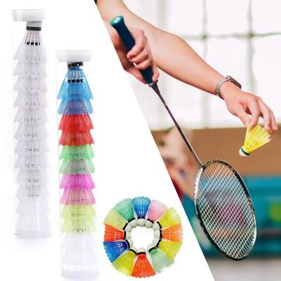 6/12PCS Windproof Plastic Shuttlecock Ball White Multi-color Foam Ball Head Wind Resistance Badminton Training Accessories