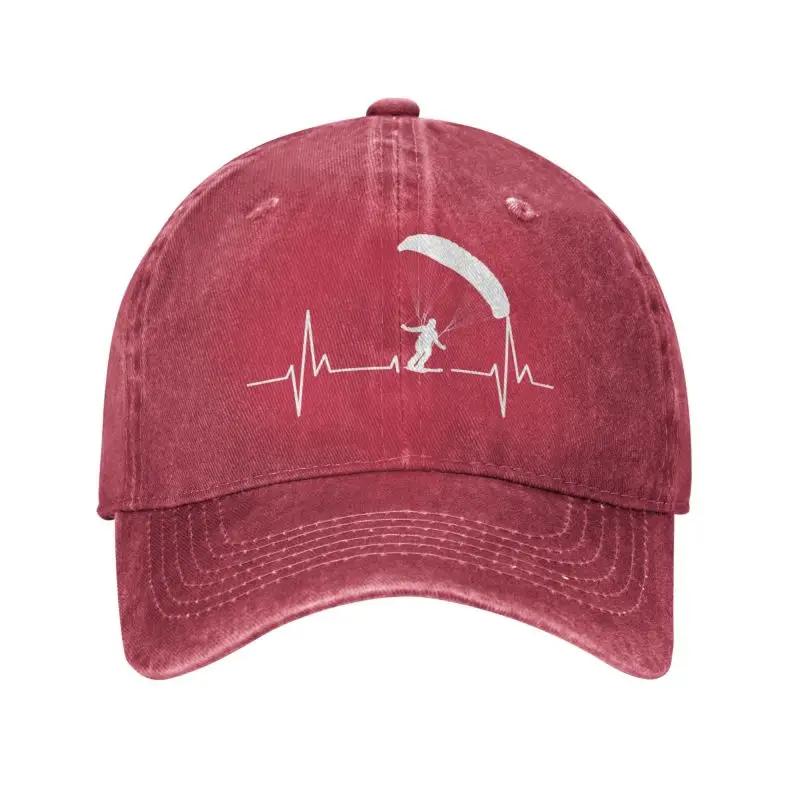 Custom Cotton Speedgliding Heartbeat Paragliding Ski Baseball Cap Women Unisexs Adjustable Paramotor Parachute Dad Hat Summer Baseball Cap