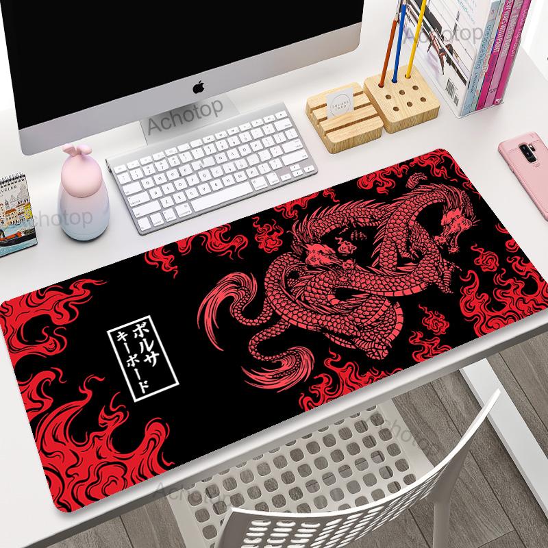 Large Mouse Pad Gaming Mousepad xcm Mouse Mat Chinese Dragon Art Gamer Mousepads PC Desk Pads Pink White Keyboard Mats XXL