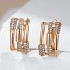 Wbmqda 585 Rose Gold Color Geometric Zircon Drop Earrings For Women Simple  Creative Design High Quality Daily Jewelry