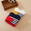 Frühling Herbst Baby Jungen Lange Ärmel Baumwolle Gestrickter Fester Pullover Pullover Kinder Zopfmuster Kleidung Langarm Runder Kragen Gestreiftes Sweatshirt
