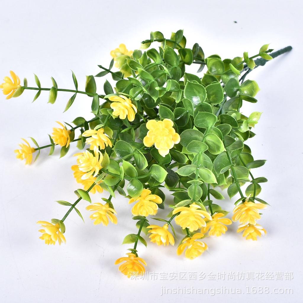 

Растения Поддельные Искусственные Маленькие Цветы Эвкалипта Внешний Сад Веранда Окно жёлтый