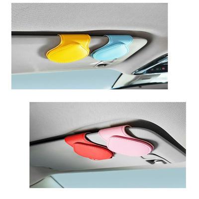 10 Cores Clipe de Couro para Pala de Sol de Carro para Óculos de Sol/cartões, Acessório Automotivo para Pala de Sol
