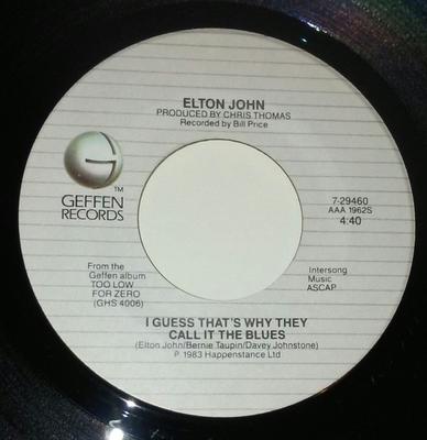 7-Zoll-Schallplatte ELTON JOHN - I Guess That's Why They Call It The 729460 Geffen Records 1983 US Rock Gebraucht