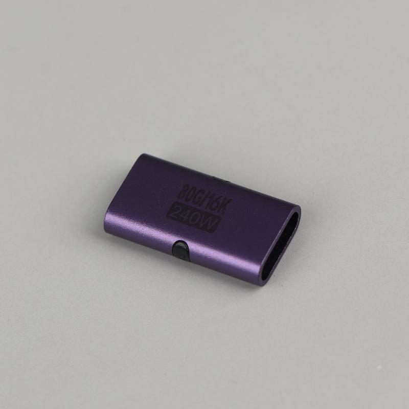 

Usb 80Gbps Usb C Female To Female Adapter Coupler 240W Pd Fast Charging 8K 60Hz Type C Extender Converter фіолетовий