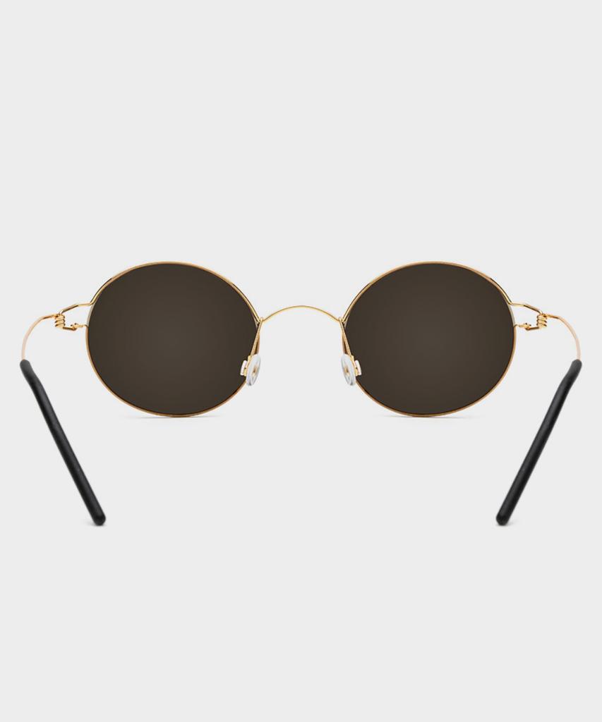 Lingkeonpeuleim 28609 Ultra-Slim Titanium Sunglasses Brown