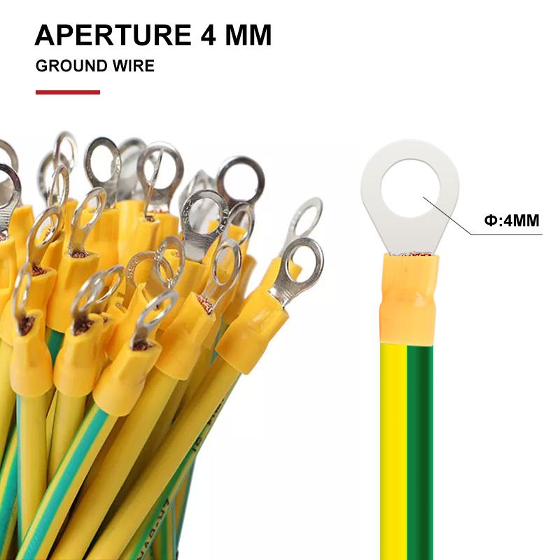 ZR Ground Wire Yellow And Green 2.5/4/6mm² Copper Tinned Bare High Flexibility Earth Electric Flat Lead Wires 10PCS 100-300mm