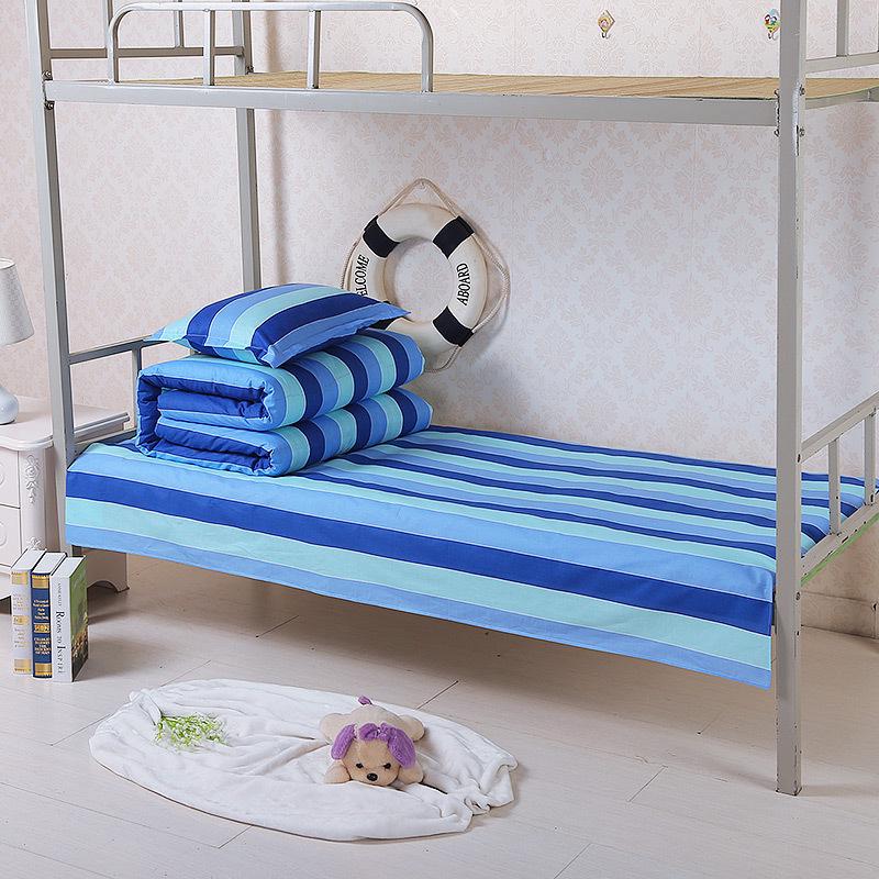 Dormitory Pure Cotton 3-Piece Bedding Set: Single Duvet Cover, Bed Sheet, Pillowcase for Student Bunk Bed