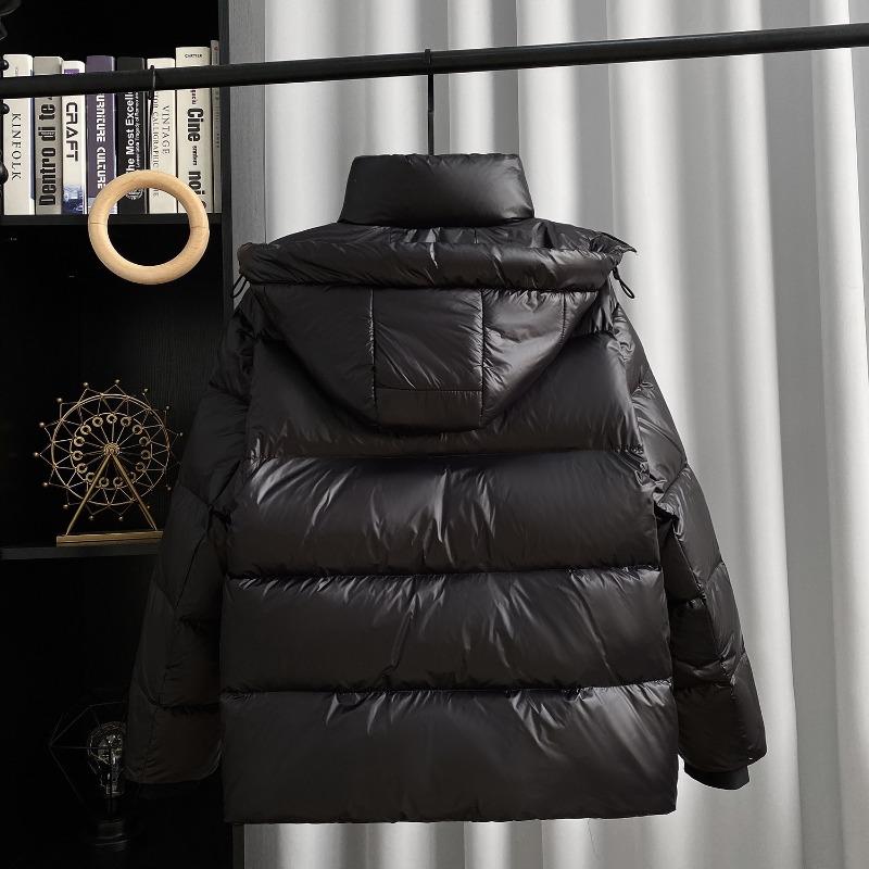 Gänsedaune neue Kapuzenmode dünn verdickt warm schwarz gold kurz Daunenjacke Damenmantel
