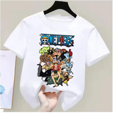 One Piece Boys and Girls Tshirt Summer Childrens Anime Tshirt Cute Clothes Fashion Cartoon Tshirt Birthday Gift Top