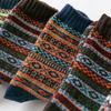 Men Wool Socks 5 Pairs High Quality Business Thicken Men's Socks Winter Warm Retro National Style Small Square For Snow Boots New