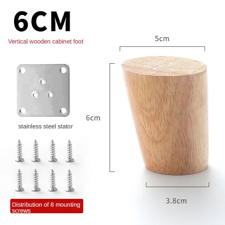 

4Pcs Solid Wood Sofa Feet Inclined Bed Cabinet Table Furniture Wooden Chair Replacement Sloping