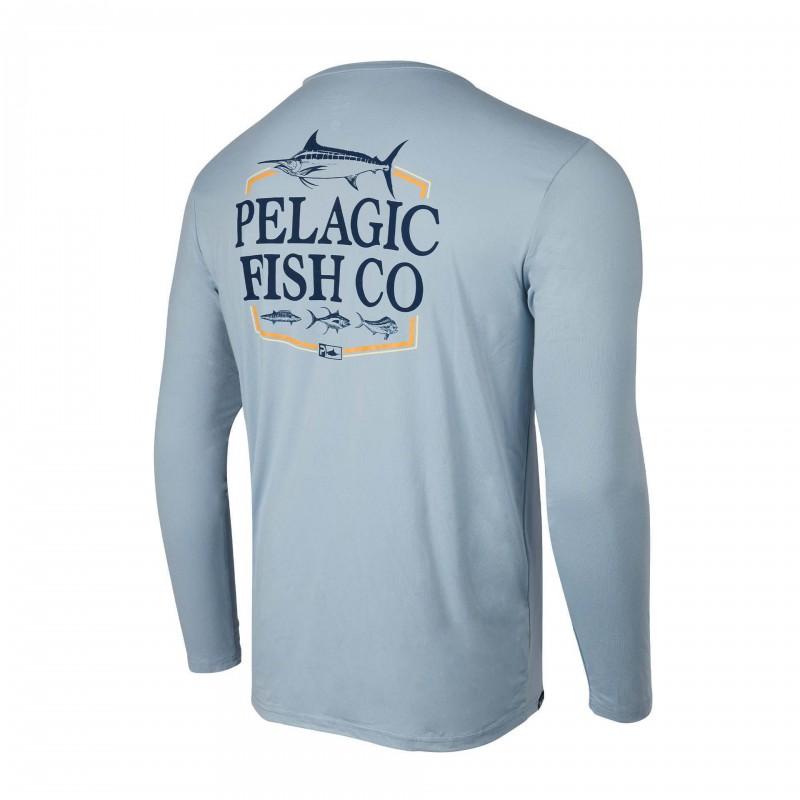 Mens Quick-Dry Fishing Shirt Long Sleeve UV Protection Outdoor Performance T-Shirt Breathable Round Neck