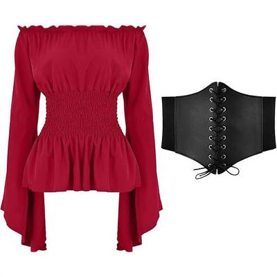 2020wish Women's Long-Sleeve Renaissance Medieval Tops & Accessories