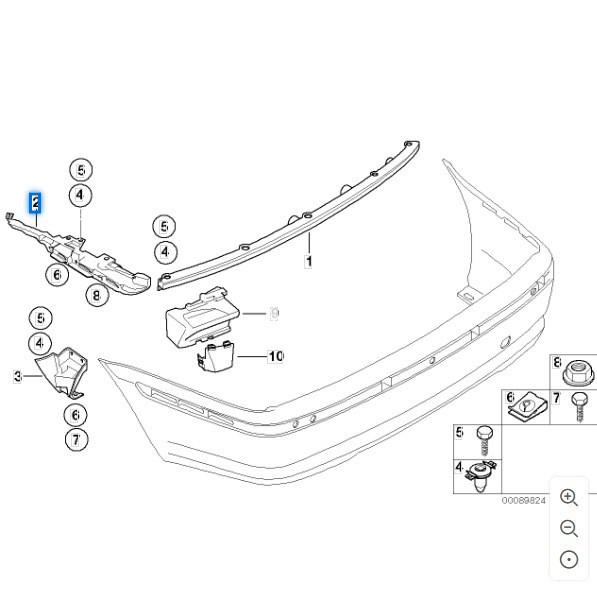 BMW E46 320i Rear Bumper Bracket Clip (51127030613)