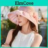 Womens Fashion Wide Brim Hat With Butterfly Tie And Flower Print For Sunshade And Style