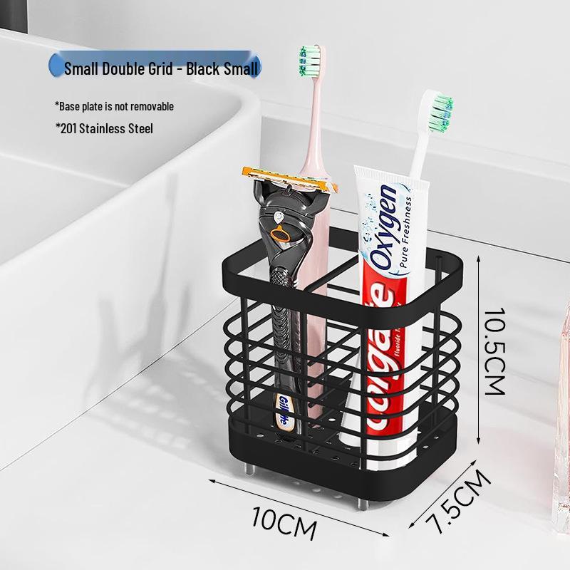 Stainless Steel Electric Toothbrush Wall Holder & Toothpaste Draining Rack