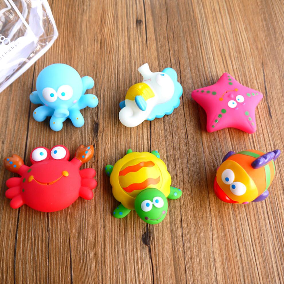 Conjunto de 18 Peças de Brinquedos de Banho para Bebê Design Criativo de Vida Marinha Cores Sortidas