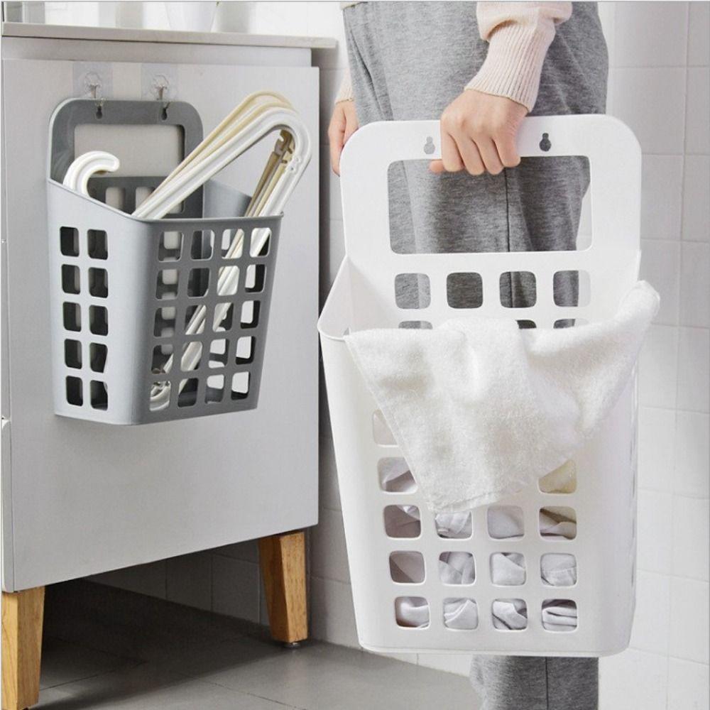 Draining Holes Wall Mount Basket Folded Dirty Laundry Organizer Dirty Laundry Basket  Living Room