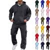 Men's 2-Piece Outfit Set, Hooded Sweatshirt and Cargo Straight Leg Pants, Casual Streetwear