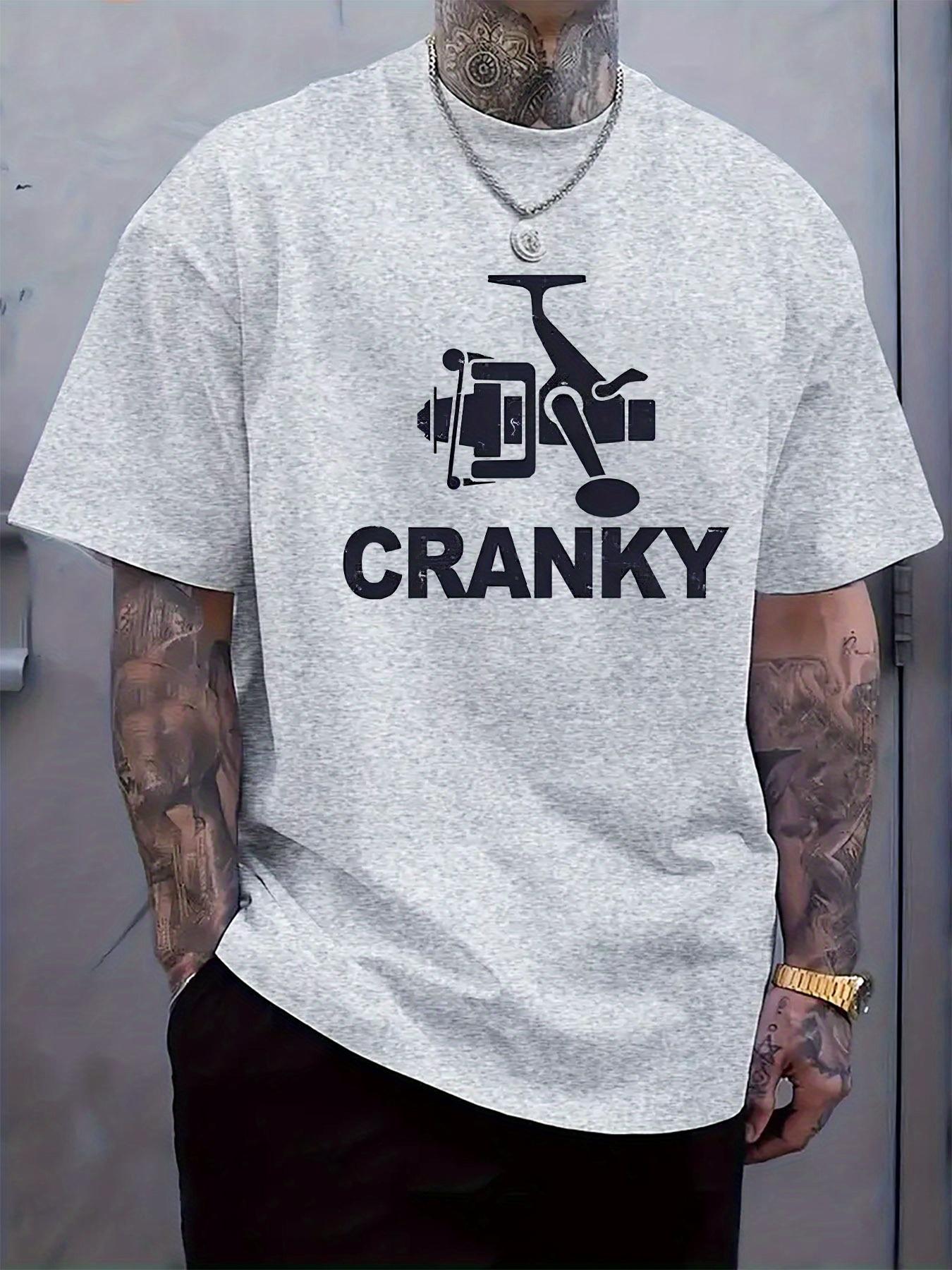Casual Graphic T-shirt - Cranky Fishing Reel Print S
