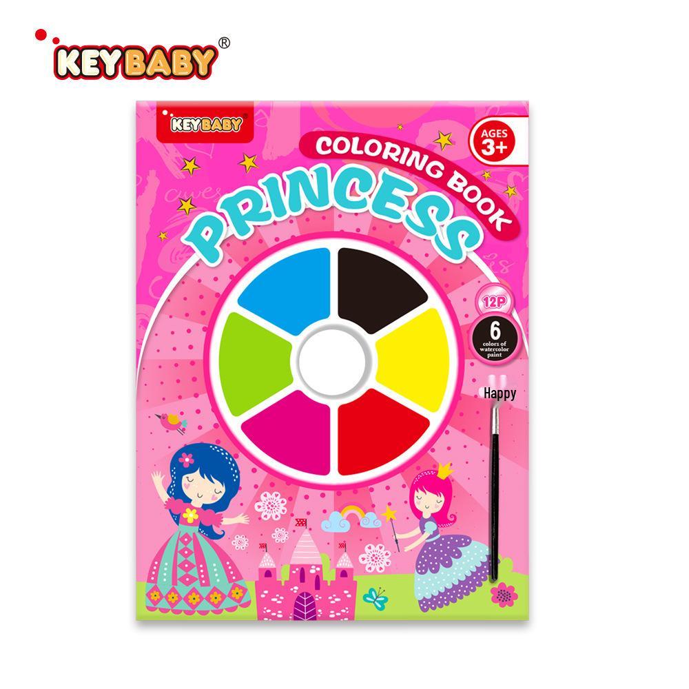 

Non-bleeding Watercolor Paper Coloring Book for Kids - 6 Color Chart Cartoon Design