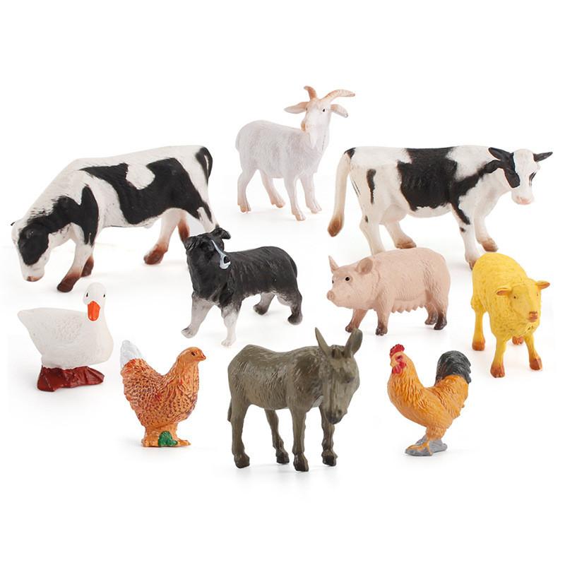 Realistic Farm Animal Figures Pvc Material With Chicken Duck Cow For Kids Educational Toy