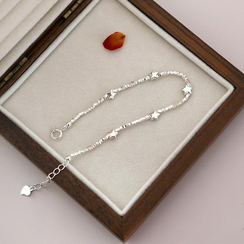 Exquisite Silver Star Bracelet for Women - 2024 Trending Light Luxury Gift for Girlfriend