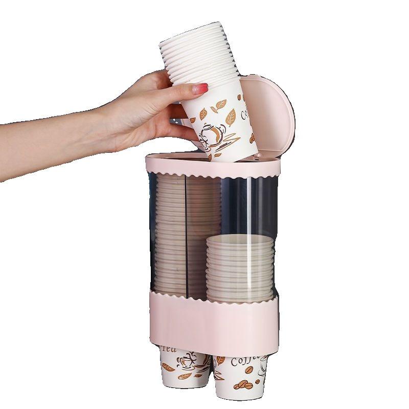 Einwegbecherhalter, Automatischer Becherspender, Papierbecherhalter, Wandmontierter Wasserspender, Aufbewahrungsregal für Wasserbecher, Aufbewahrung Desktop