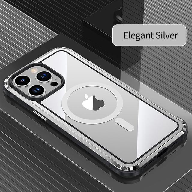 Phone Case For Iphone 14 With Magsafe Magnetic Wireless Charging Aluminium Magnet Shockproof Cover For Iphone 14 Pro Max Fundas