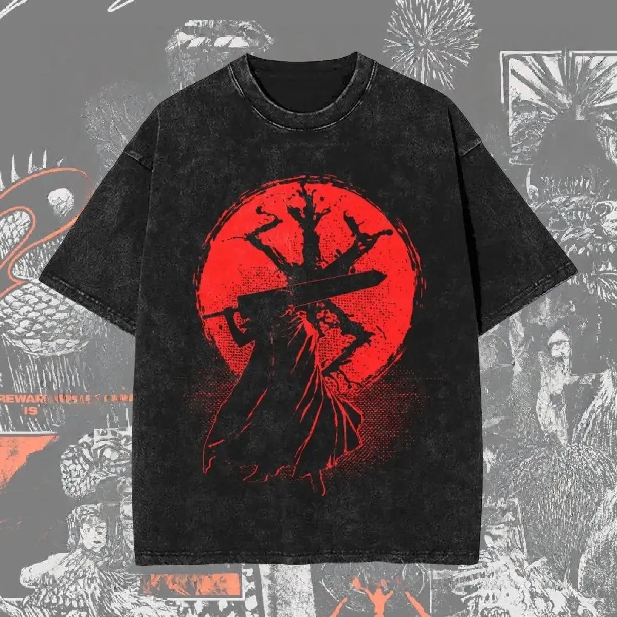 Boutique sports suit series 2 Berserk Officieel Gelicentieerd T-shirt Vintage Gewassen Anime Grafisch T-shirt, Y2K Retro Esthetiek voor Casual Kleding Otaku S