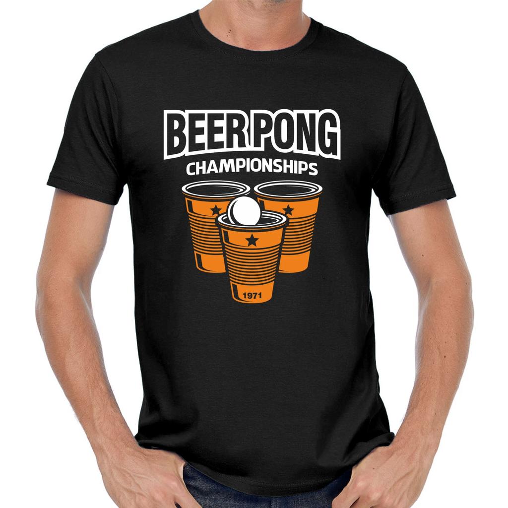 Men's and Women's T-shirts BEER PONG Championships Party Retro Beer Comedy Fun Fun
