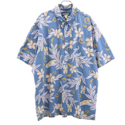 Reyn spooner 90er Jahre Altes Florales Reverse-Print Kurzarm Button-down Alohahemd Herren Gebraucht