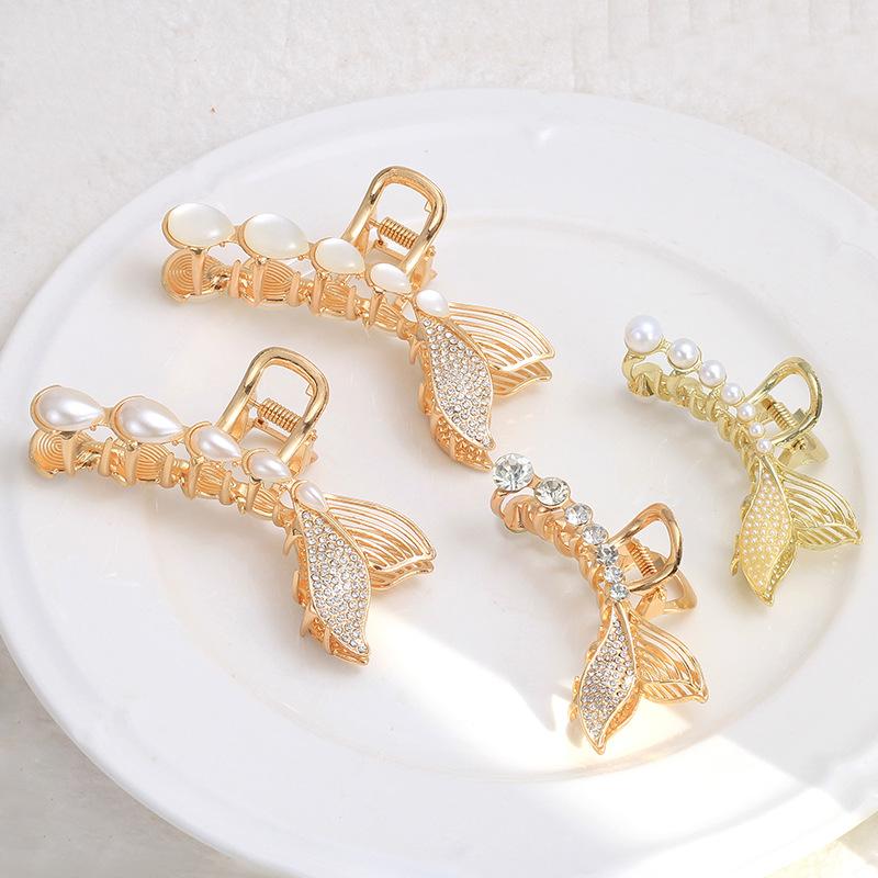 Fashion Disc Hairpin Shark Clip Large Hair Volume Multi-French Grab Clip Women'S Premium Sense Back Head Hair Accessories Head Accessories