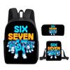 Fashion Novelty 67 Six Seven 3D Print 3pcs/Set Pupil School Bags Laptop Daypack Backpack Inclined Shoulder Bag Pencil Case