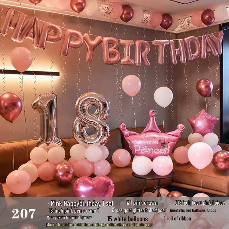 Romantic Birthday Balloon Set: High-End Decorations for Boyfriend or Girlfriend