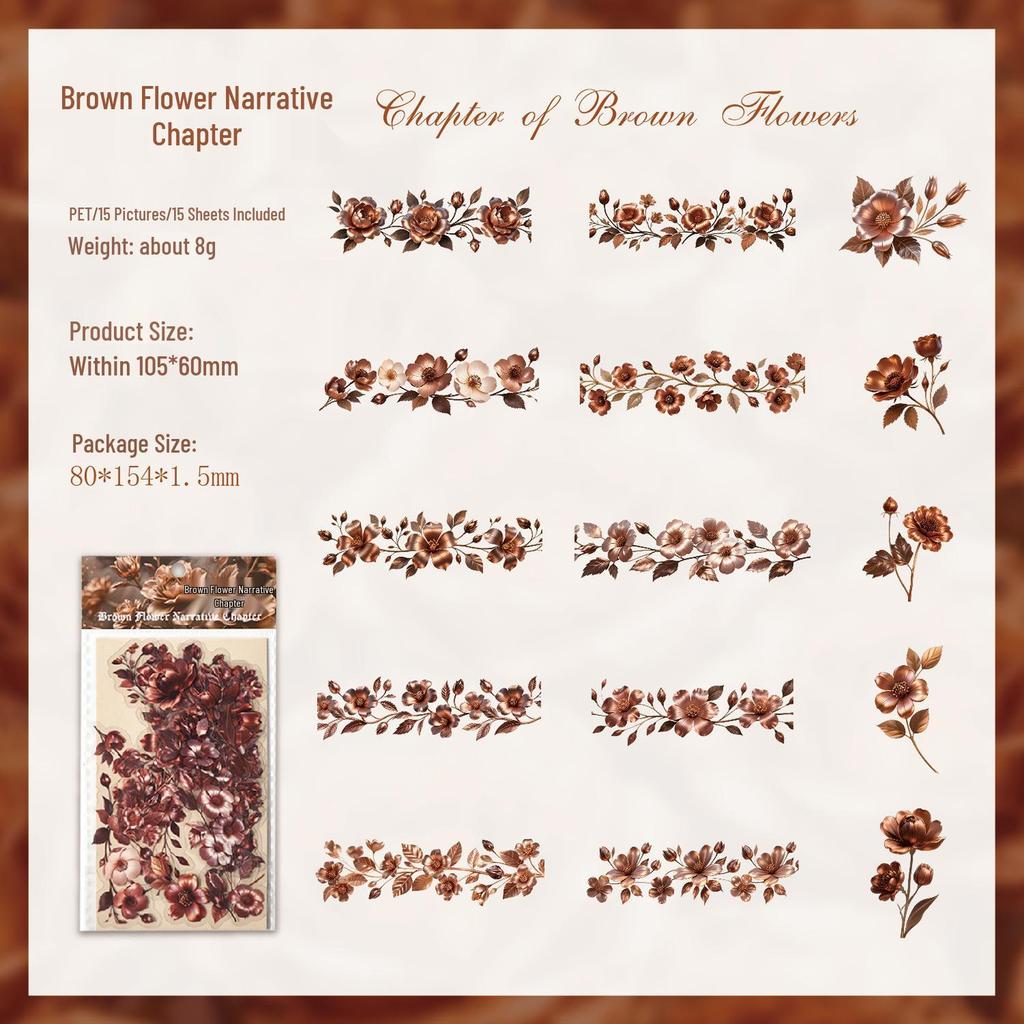 Dark Phantom Floral Art Journal Sticker Pack: Dark Theme, 6 Designs