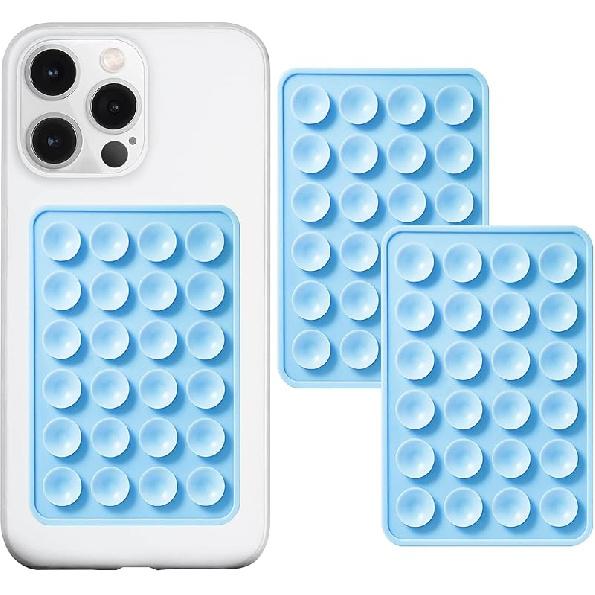 Anteel 2 Pack Silicone Suction Phone Case Adhesive Mount, Strong Grip Holder for Selfies and Videos, Hands-Free Sticky Phone Grip for iPhone and