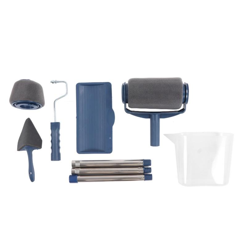 6 In 1 Seamless Paint Roller Set Plastic Stainless Steel Multifunctional Paint Brush Tray Home Painting