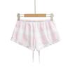 American Spicy Girl Plaid Lace-Up Low-Waist Sports Shorts