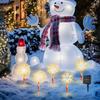 Waterproof LED Stake Lamp Solar Pathway Lights Outdoor 5 Pieces Christmas Solar Snowflake Lights for Walkway Garden Festival