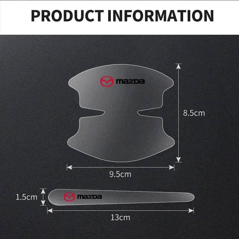Dla Mazda 8 szt. Przezroczyste Naklejki Ochronne na Kształtki Uchwytów Drzwi Samochodowych Folia Ochronna Dla Mazda MX-5 2 5 3 6 CX-8 CX-3 BK CX-5 CX30