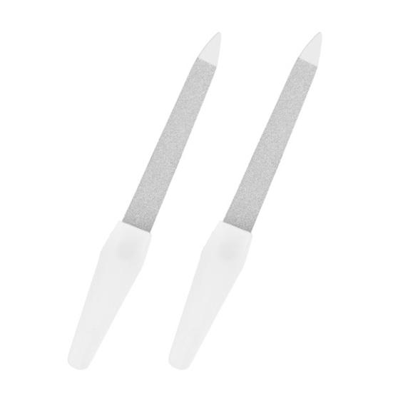 1/2/3Pcs Stainless Steel Nail File Pointed Tip Non-Slip Ergonomic Handle Men Women Gel Acrylic Fingernail File Board Manicure Pedicure Tools