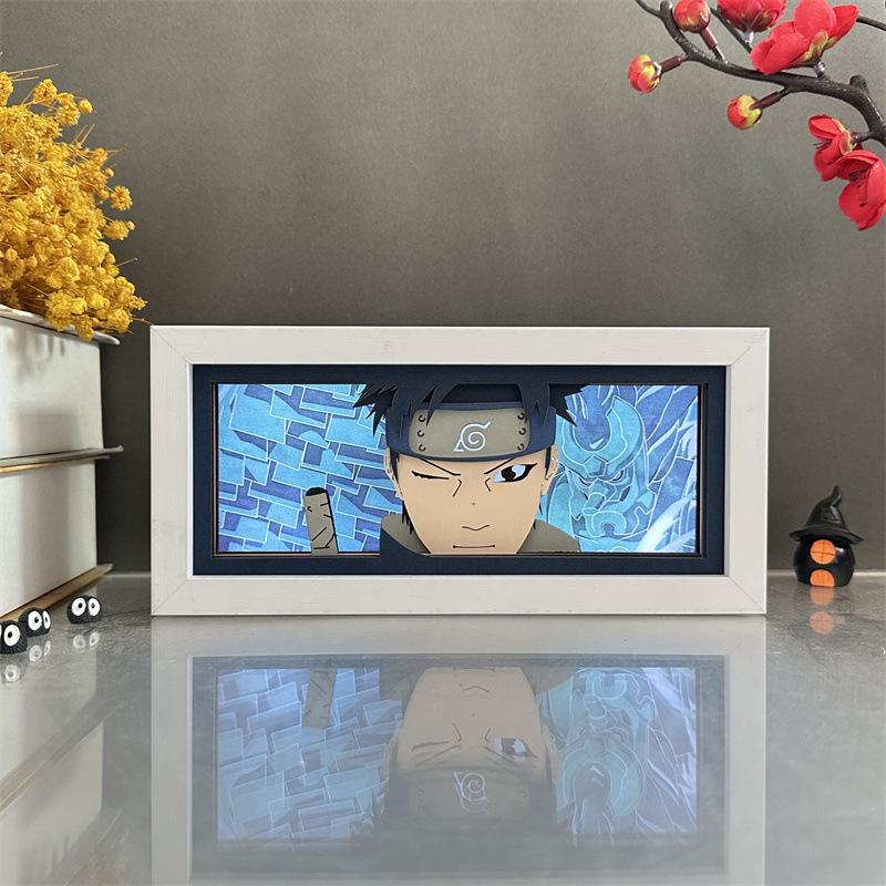 Naruto Anime Paper Carving Lamp: Desktop Ornament & Photo Frame Figurine