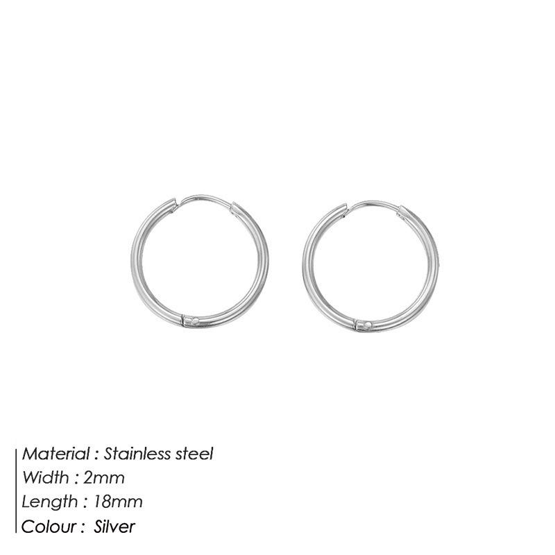 Pendientes de Aro de Acero Inoxidable Chapados en Oro de 14K - Superficie Lisa, Conservan el Color, Diseño Sencillo